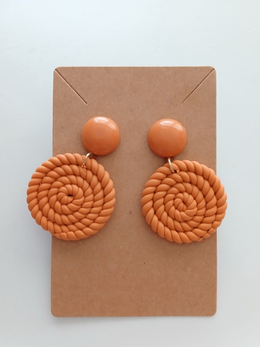 Fashion Jewelry Terracotta Spiral Drop Earrings